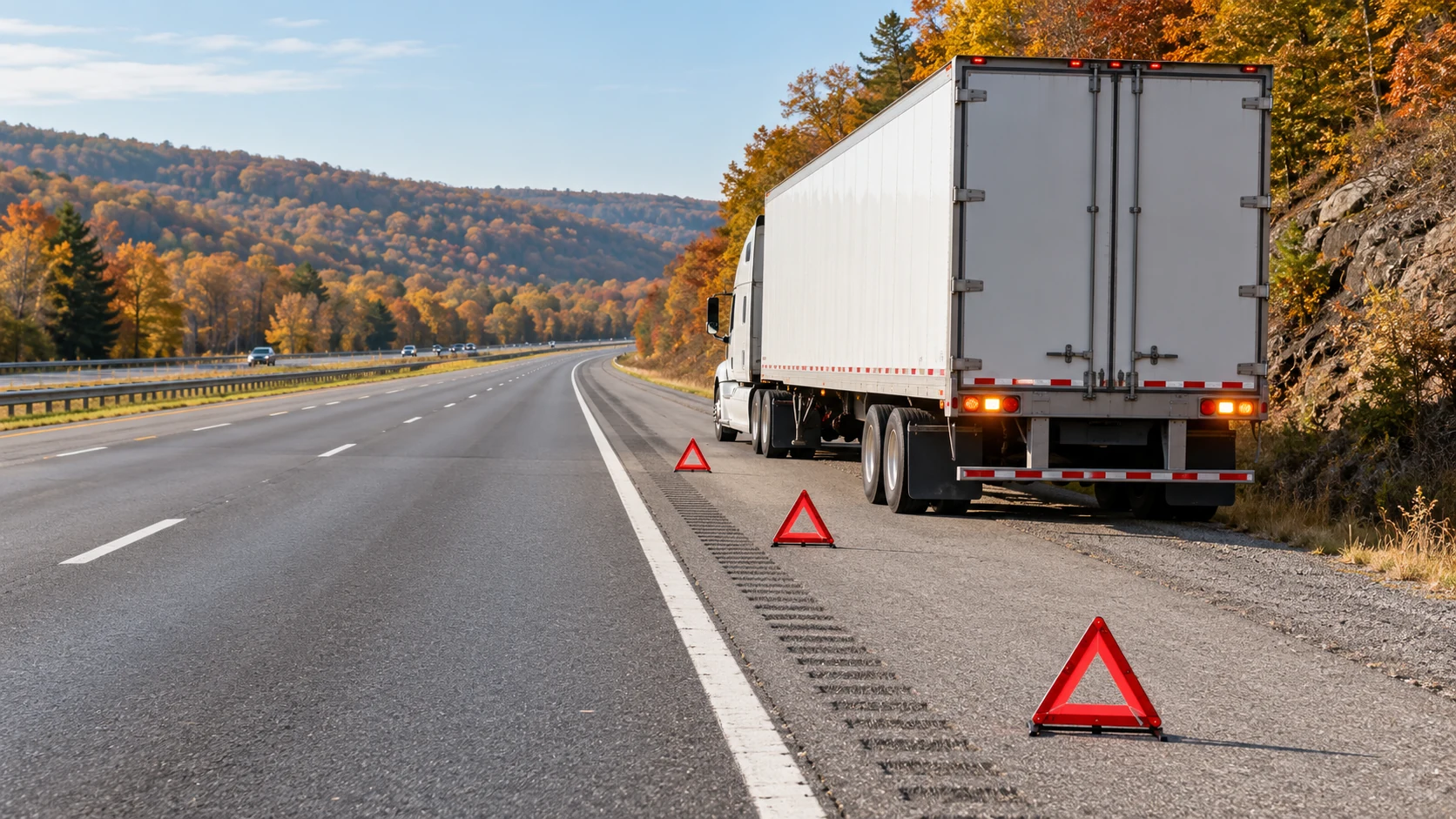Emergency Roadside Stops for CDL Drivers: Warning Devices and a Safer Plan